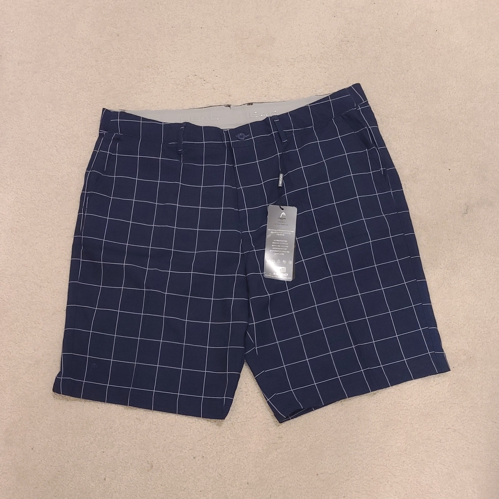 Head Blue and White Flat Front Shorts